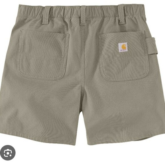 Carhartt Rugged Flex Canvass Work Short Womens Gray Khaki Hiking Walking Shorts - Picture 2 of 15